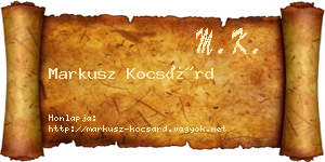 Markusz Kocsárd névjegykártya